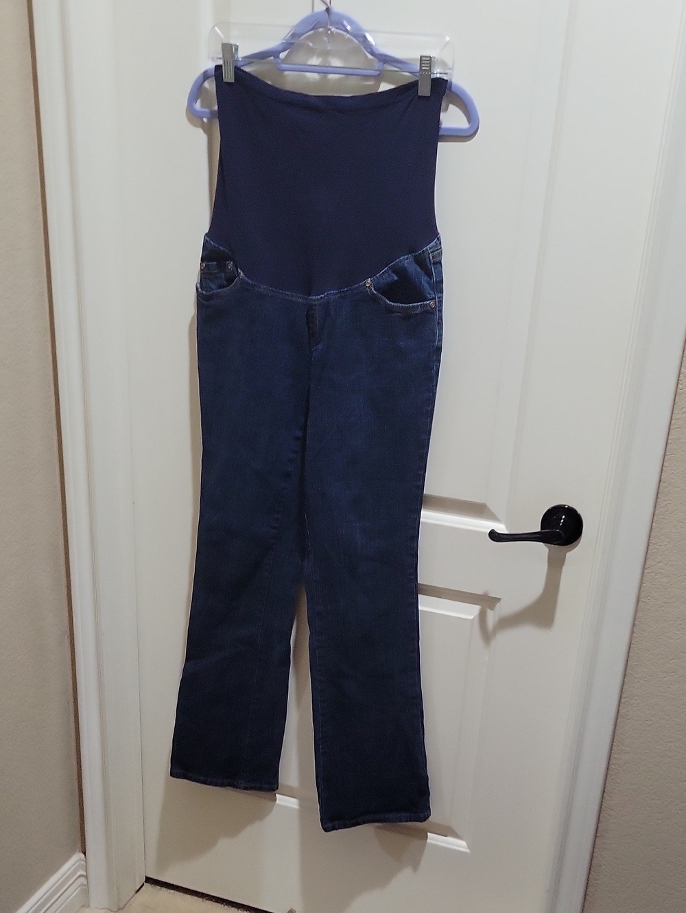 duo Maternity Navy Overbump Jeans Overall